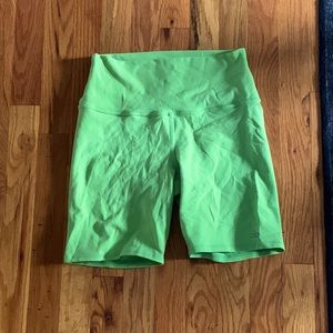 ALO biker shorts. Lime green!
